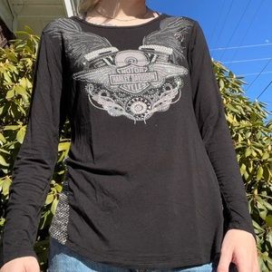 Harley Davidson rhinestone sweater
